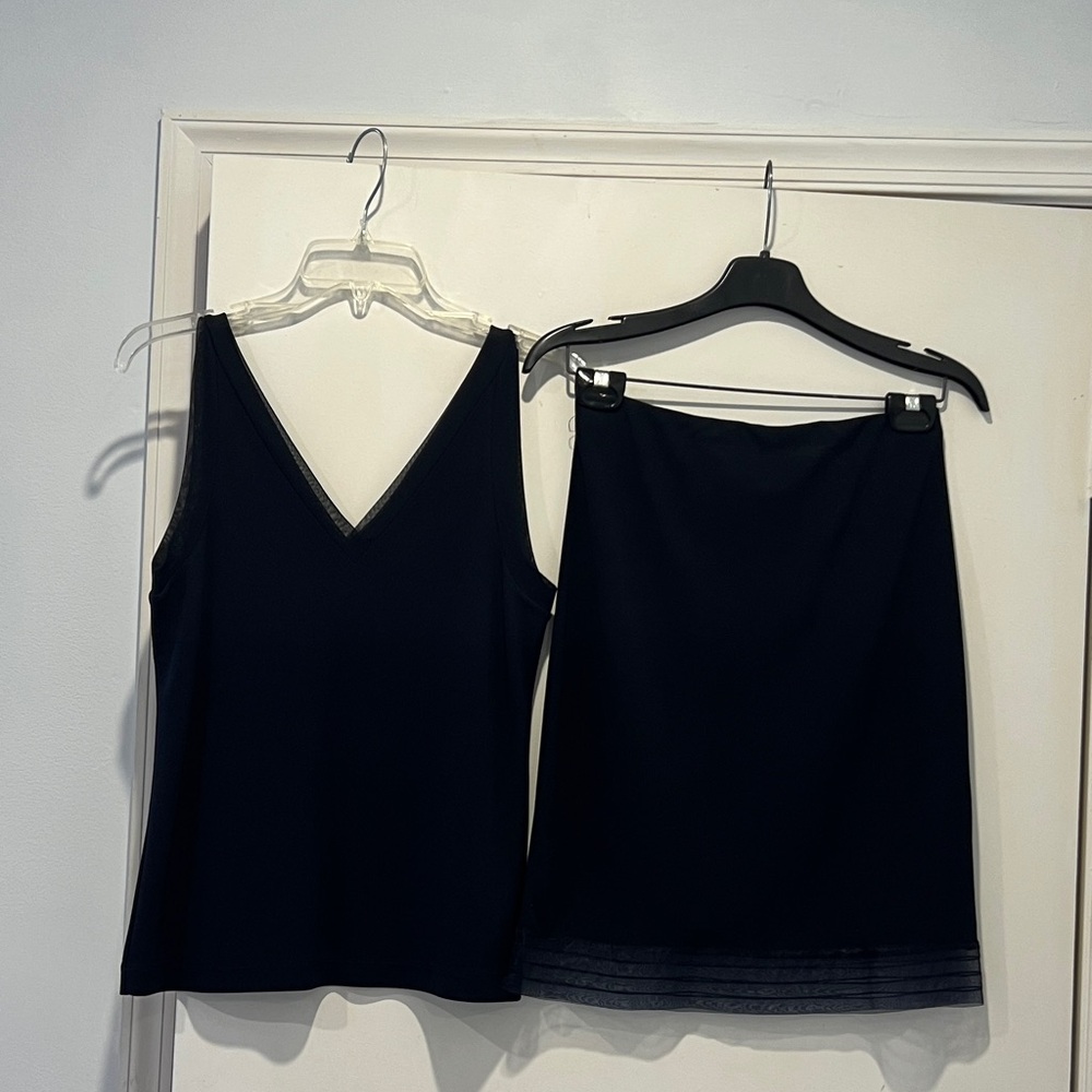 DKNY Navy Blue Midi Skirt Set